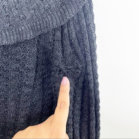 Free People Black Knit Off The Shoulder Sweater Size XS - Picture 7 of 9